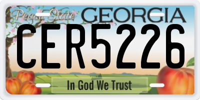 GA license plate CER5226