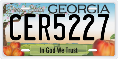 GA license plate CER5227