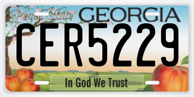 GA license plate CER5229