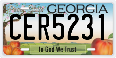 GA license plate CER5231