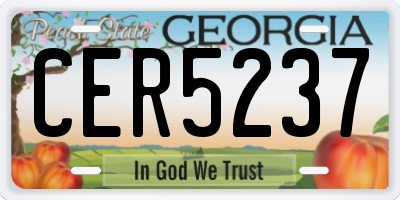 GA license plate CER5237