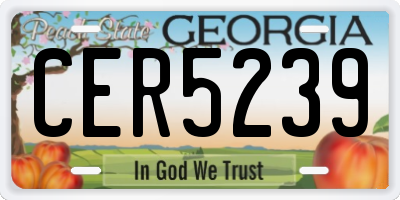 GA license plate CER5239