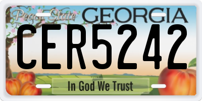 GA license plate CER5242