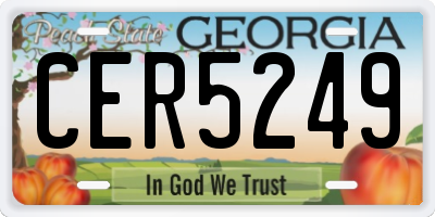 GA license plate CER5249