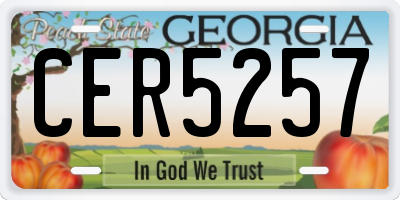 GA license plate CER5257