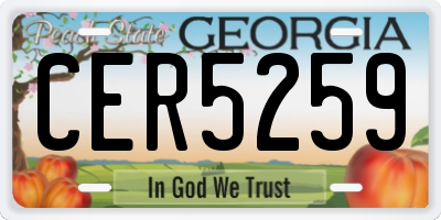 GA license plate CER5259