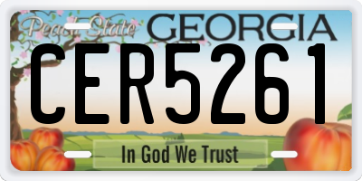GA license plate CER5261
