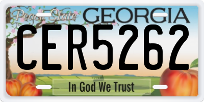 GA license plate CER5262