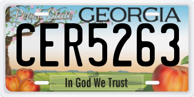 GA license plate CER5263