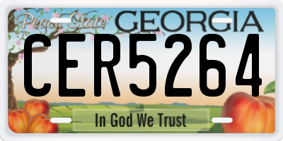 GA license plate CER5264