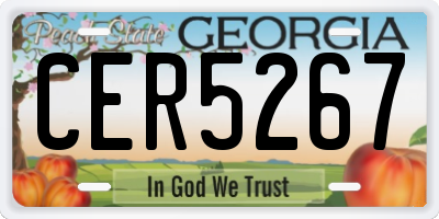 GA license plate CER5267
