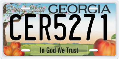 GA license plate CER5271