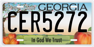 GA license plate CER5272