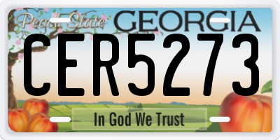 GA license plate CER5273