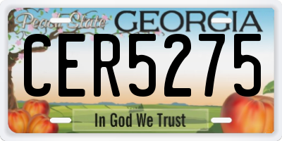 GA license plate CER5275