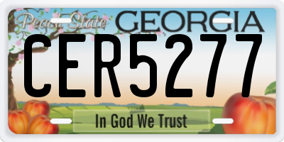 GA license plate CER5277
