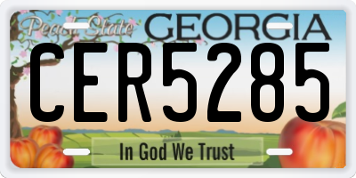 GA license plate CER5285