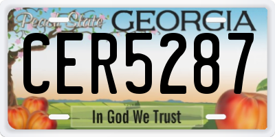 GA license plate CER5287