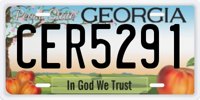 GA license plate CER5291
