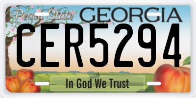 GA license plate CER5294