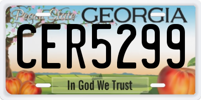 GA license plate CER5299