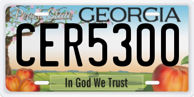 GA license plate CER5300