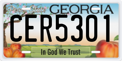 GA license plate CER5301