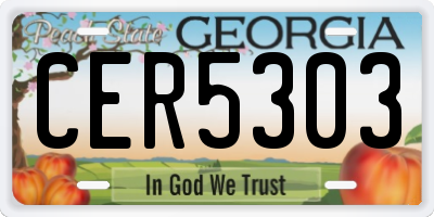 GA license plate CER5303