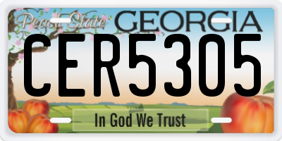 GA license plate CER5305