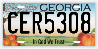 GA license plate CER5308