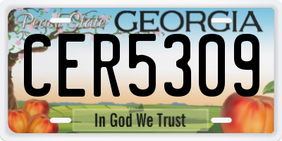 GA license plate CER5309