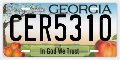 GA license plate CER5310