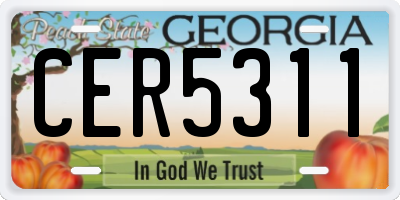 GA license plate CER5311
