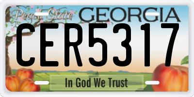 GA license plate CER5317