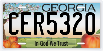 GA license plate CER5320