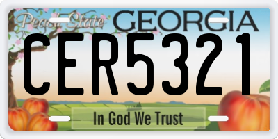 GA license plate CER5321