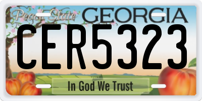 GA license plate CER5323