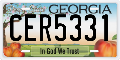 GA license plate CER5331