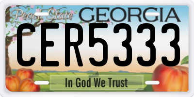 GA license plate CER5333