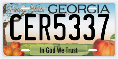 GA license plate CER5337