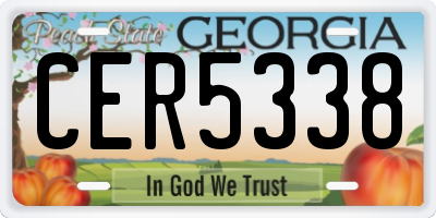 GA license plate CER5338