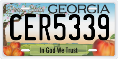 GA license plate CER5339