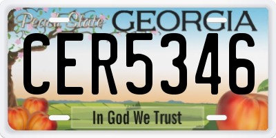 GA license plate CER5346