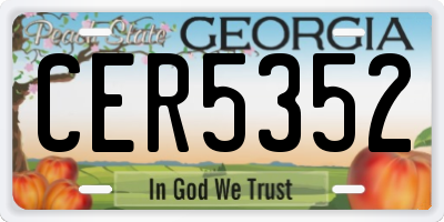 GA license plate CER5352