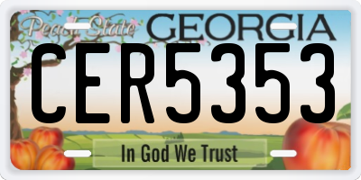 GA license plate CER5353