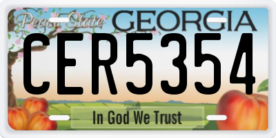 GA license plate CER5354