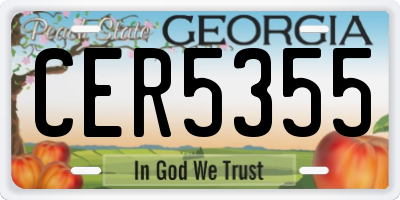 GA license plate CER5355