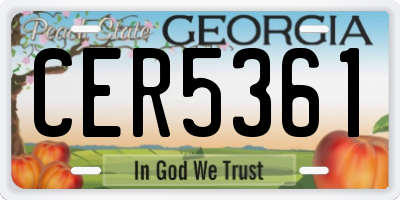 GA license plate CER5361