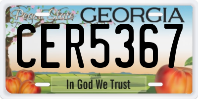 GA license plate CER5367