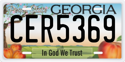 GA license plate CER5369